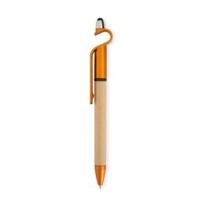 CANETA ECOLÓGICA TOUCH COM SUPORTE - LARANJA