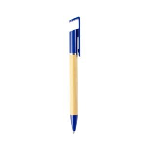 CANETA ECOLÓGICA COM SUPORTE PARA CELULAR - AZUL