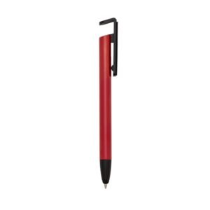 CANETA BASE CELULAR C/ LIMPADOR DE TELA E PORTA TOUCH - VERMELHO