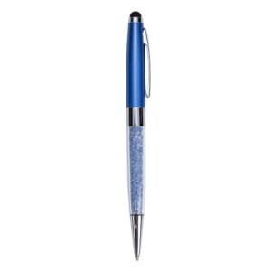 CANETA METAL C/ CRISTAIS TOUCH - AZUL
