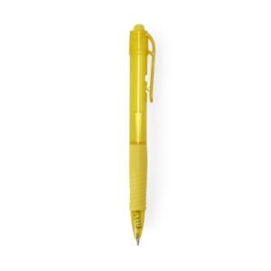 CANETA PLASTICA TRANSLUCIDA - AMARELO