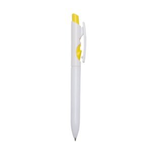 CANETA PLÁSTICA LEITOSO - AMARELO