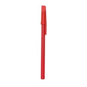 CANETA PLÁSTICA ESFERO C/ TAMPA - VERMELHO
