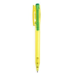 CANETA PLÁSTICA TRANSLUCIDA - AMARELO