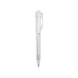 CANETA PLASTICA TRANSLUCIDA - BRANCO