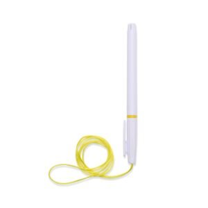CANETA PLÁSTICA COM CORDÃO - BRANCO