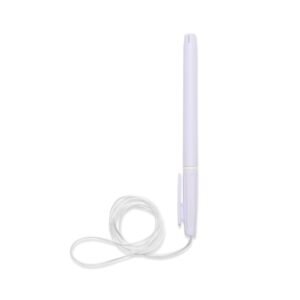 CANETA PLÁSTICA COM CORDÃO - BRANCO