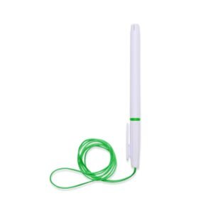CANETA PLÁSTICA COM CORDÃO - BRANCO
