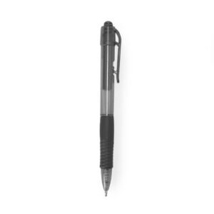 CANETA PLÁSTICA COM CARGA PRETA - PRETO