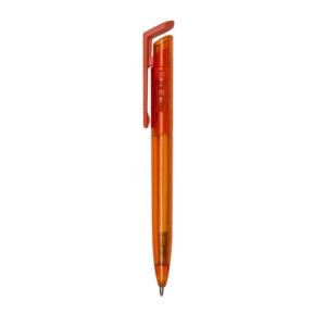 CANETA PLÁSTICA TRANSLUCIDA - LARANJA