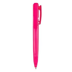 CANETA PLÁSTICA TRANSLUCIDA - ROSA