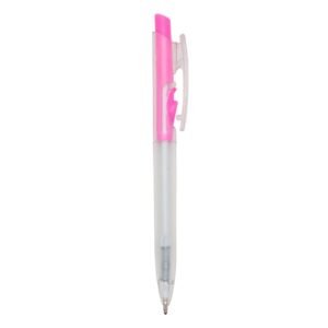 CANETA PLÁSTICA TRANSLUCIDA - ROSA