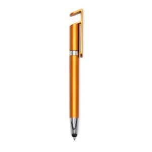 CANETA PLASTICA TOUCH C/ SUPORTE - LARANJA