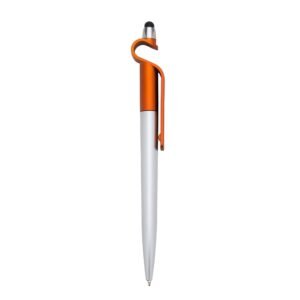 CANETA PLÁSTICA P. CELULAR E PONTA TOUCH - LARANJA