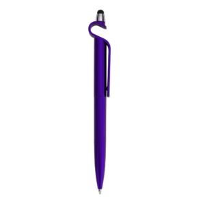 CANETA PLASTICA C/ SUPORTE E TOUCH - ROXO