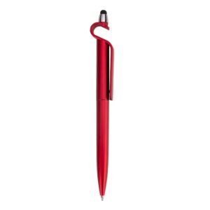 CANETA PLASTICA C/ SUPORTE E TOUCH - VERMELHO