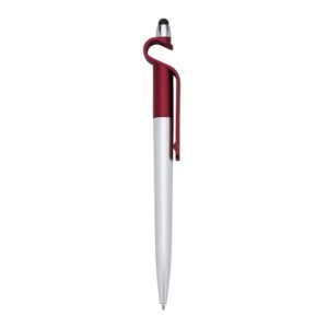 CANETA PLÁSTICA P. CELULAR E PONTA TOUCH - VERMELHO
