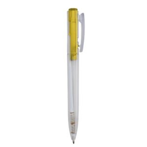 CANETA PLÁSTICA TRANSLUCIDA - AMARELO