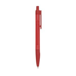 CANETA PLÁSTICA TRANSLUCIDA - VERMELHO