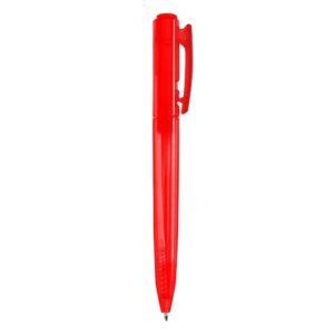 CANETA PLÁSTICA TRANSLUCIDA - VERMELHO