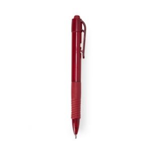 CANETA PLÁSTICA COM CARGA PRETA - VERMELHO