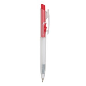 CANETA PLÁSTICA TRANSLUCIDA - VERMELHO