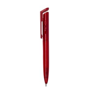 CANETA PLÁSTICA TRANSLUCIDA - VERMELHO