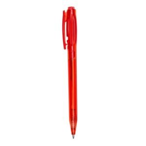 CANETA PLÁSTICA TRANSLUCIDA - VERMELHO