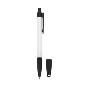 CANETA PLÁSTICA C/ CORDÃO - BRANCO