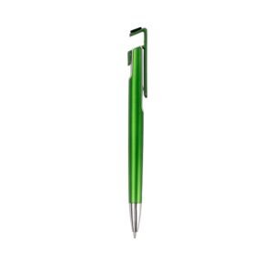 CANETA PLÁSTICA COM SUPORTE PARA CELULAR - VERDE