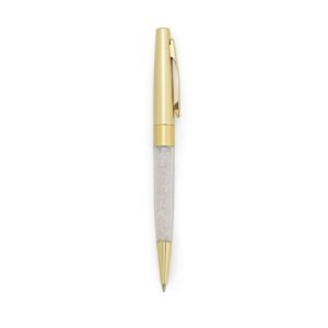 CANETA SEMI - METAL CRISTAIS - DOURADO