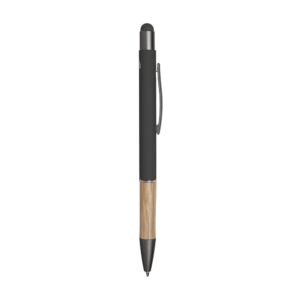 CANETA TOUCH SCREEN ALUMÍNIO E BAMBU - PRETO