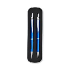 CONJUNTO CANETA E LAPISEIRA METAL - AZUL