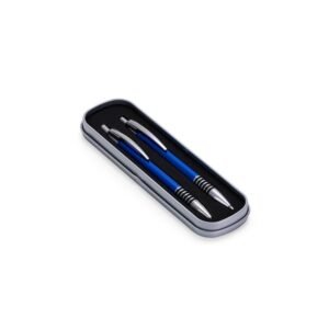 CONJUNTO CANETA E LAPISEIRA METAL - AZUL