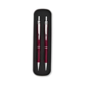 CONJUNTO CANETA E LAPISEIRA METAL - VERMELHO
