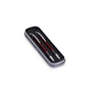 CONJUNTO CANETA E LAPISEIRA METAL - VERMELHO