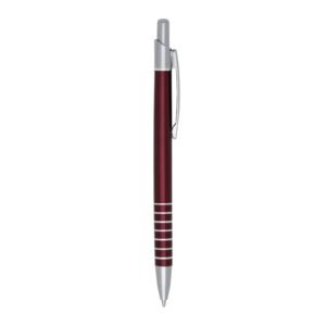 CANETA METAL C/ 7 ANEIS - VERMELHO