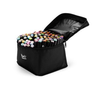 KIT CANETAS MARCADORAS PONTAS DUPLAS COM 120 CORES - COLORIDO