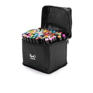 KIT CANETAS MARCADORAS PONTAS DUPLAS COM 80 CORES - COLORIDO