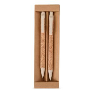 KIT ECOLÓGICO CANETA E LAPISEIRA CORTIÇA - BEGE