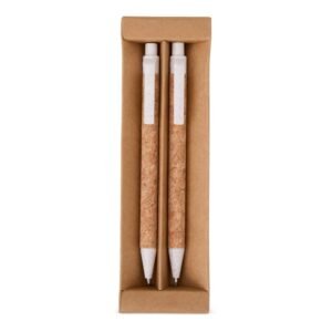 KIT ECOLÓGICO CANETA E LAPISEIRA CORTIÇA - BEGE