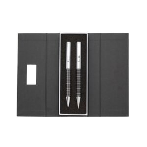 KIT CANETA E LAPISEIRA DE METAL - PRETO