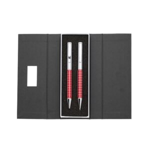 KIT CANETA E LAPISEIRA DE METAL - VERMELHO