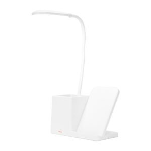 LUMINÁRIA LED COM CARREGAMENTO VIA INDUÇÃO E PORTA-CANETA - BRANCO