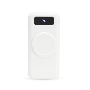 POWER BANK 10.000MAH COM CARREGAMENTO VIA INDUÇÃO OU VIA CABO - BRANCO