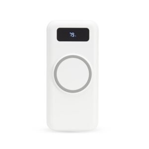 POWER BANK 10.000MAH COM CARREGAMENTO VIA INDUÇÃO OU VIA CABO - BRANCO