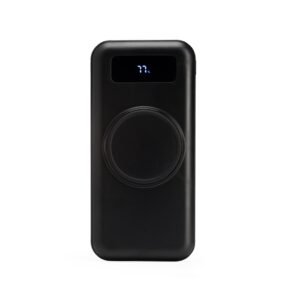 POWER BANK 10.000MAH COM CARREGAMENTO VIA INDUÇÃO OU VIA CABO - PRETO