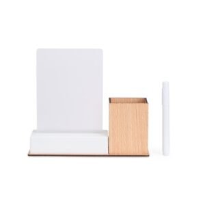 QUADRO DE MENSAGENS LED COM PORTA-CANETA - MADEIRA