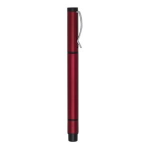 CANETA PLÁSTICA C/ MARCA TEXTO - VERMELHO