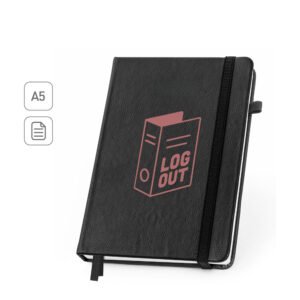 Caderno em PU à base de água com agenda integrada e página pautadas
